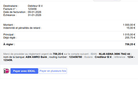 echeance payment plan boutons