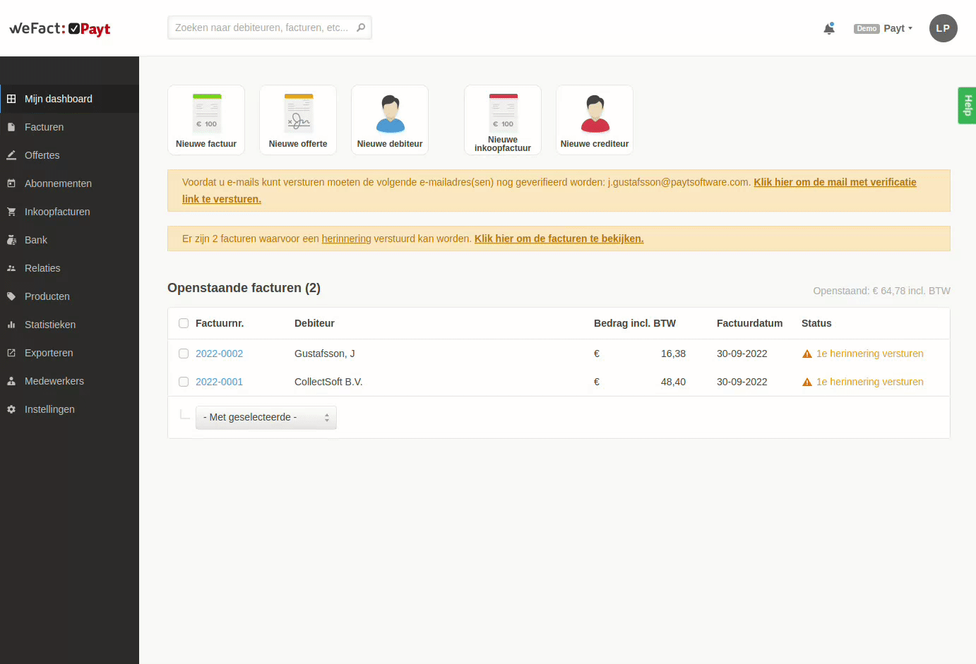 wefact_exporteren_naar_excel